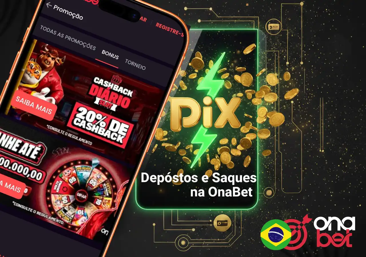 Métodos de pagamento seguros na Onabet incluindo PIX para depósitos e saques rápidos no Brasil.